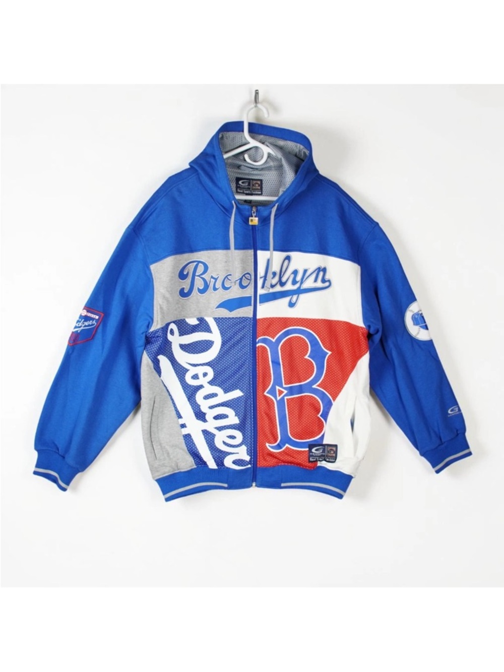 G-III Sports By Carl Banks Full Zip Hoodie Mens L Blue Brooklyn Dodgers Retro